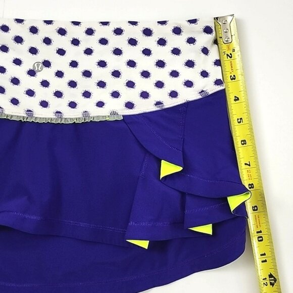 Lululemon Presta Running Cycling Skirt Bruised Berry High Noon Dot White Size 8 - Picture 9 of 9